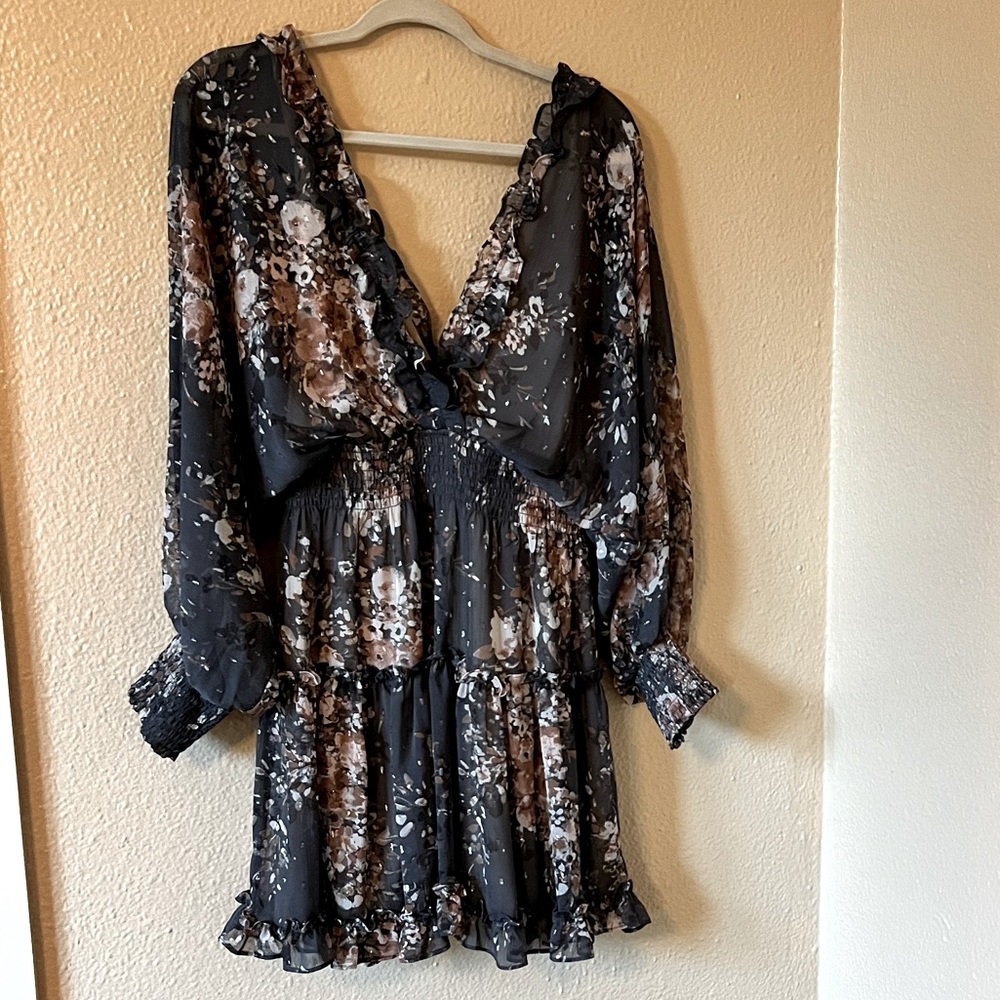 Love stitch Silver Mini Dress with Pink Accents